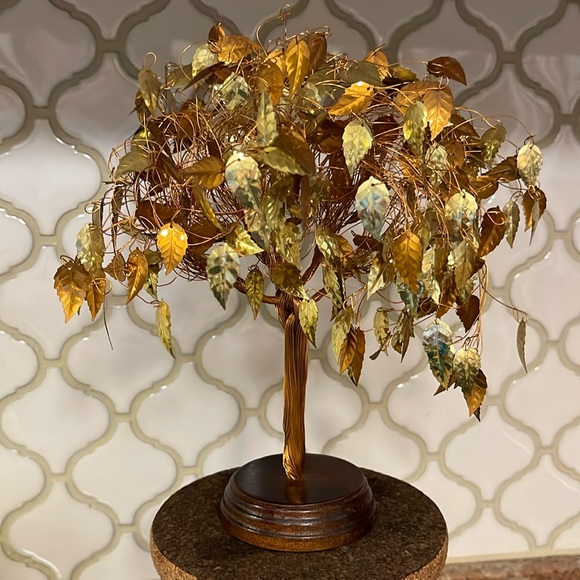 Accents Vintage Twisted Wire Tree With Gold Leaves Poshmark